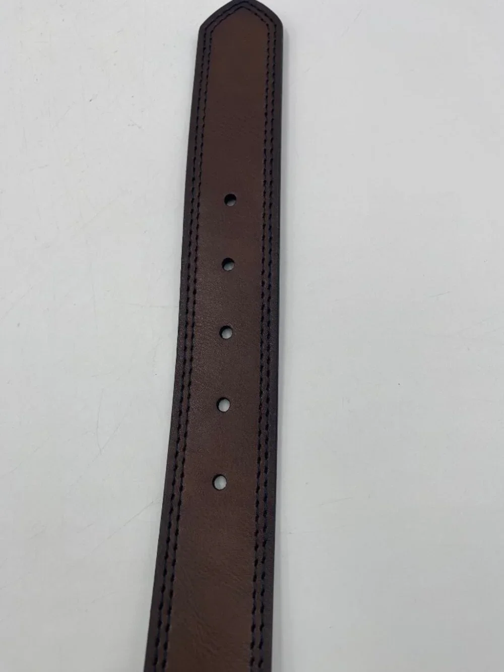 Bonded Leather Reversible Belt Size 36 Rotated Silver Buckle Brown Black 1 3/8